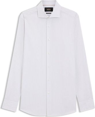 BOSS Striped regular-fit shirt in Italian-made cotton