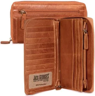 Jack Georges Voyager Large Zip-Around Travel Wallet in Honey at Nordstrom
