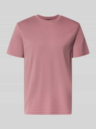 Joop T-Shirt mit Rundhalsausschnitt und Logo-Stitching in Rosa, Gr&ouml;&szlig;e XXL