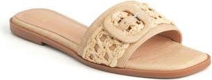 New York & Company Amber Woven Buckle Slide Sandal in Natural at Nordstrom Rack, Size 7.5