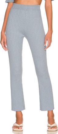 Something Navy Cashmere Blend Ribbed Pants In Slate Blue
