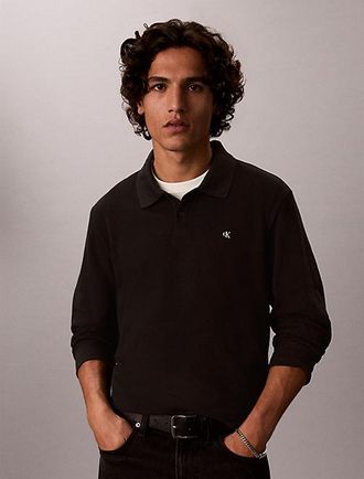 Calvin Klein Polo De Piqu&eacute; De Algod&oacute;n De Manga Larga