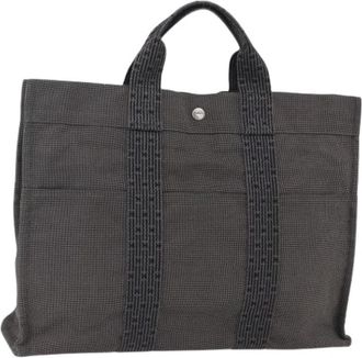 Herm&egrave;s Pre-owned Vintage Canvas Tote Bag - Dames - Vintage Shopper - Grijs - ONE Size - Vintage