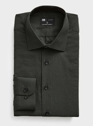 Le 31 Mens Mini-houndstooth shirt Comfort fit