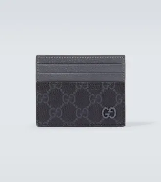 Gucci Leather-trimmed GG canvas card holder