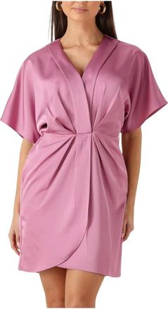 Notre-V Kleedjes, Dames, Roze, M, Denim, Betoverende Roze Mini Jurk