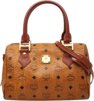 MCM Pre-owned Handbags, female, Brown, Size: ONE SIZE Pre-owned Visetos Monogram Leather 2way Bag