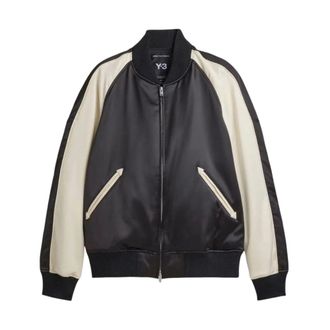 Yohji Yamamoto Liquid Logo Satin Souvenir Jacket - - Jackets - Uomo - Nero - L