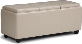 Simpli Home Avalon 42In Contemporary Rectangle Storage Ottoman