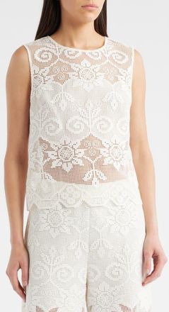 Kobi Halperin Shelly Lace Sleeveless Top in Ivory at Nordstrom, Size Xx-Large