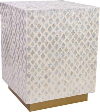Wanderlust Deco Taburete de madera y capiz 35 x 35 x 45h cm