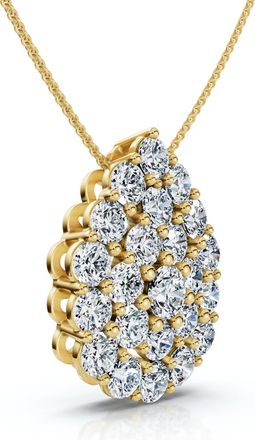 Pompeii3 2Ct Diamond Pear Shape Pave Pendant 14k Gold Necklace Lab Grown