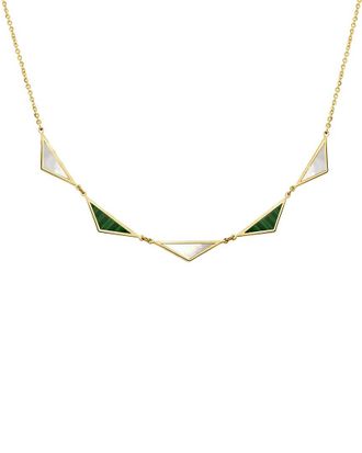 Italian Gold, Inc 14K Gemstone 5 Station Triangle Necklace
