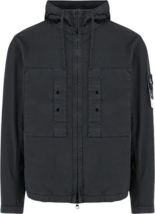 Stone Island Giubbotto - Heren - Zomerjassen - Zwart - S - Leer - Jassen