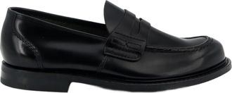 Churchs Black Leather Loafer With Classic Penny Strap