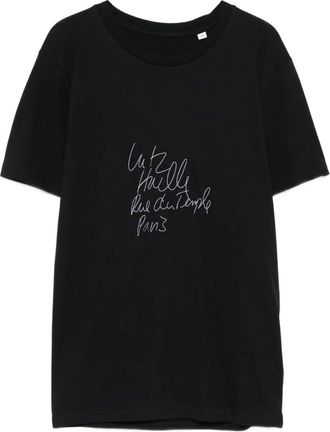 Lutz Huelle script T-shirt - Black