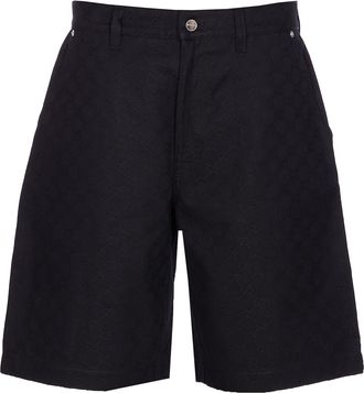 Gucci Gg Jacquard Denim Shorts