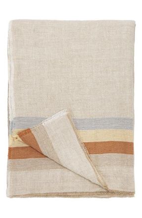 Pom Pom at Home Burke Oversize Linen Throw Blanket in Natural at Nordstrom