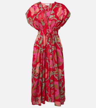 Velvet Leilani printed cotton midi dress