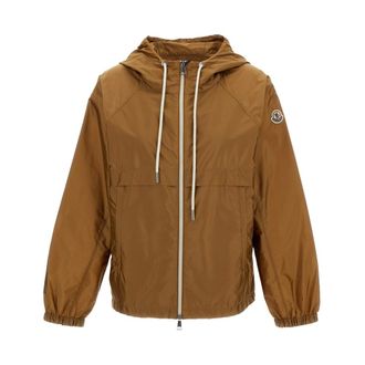 Moncler Rain Jackets, female, Brown, Size: L Coquelicot Hooded Jacket