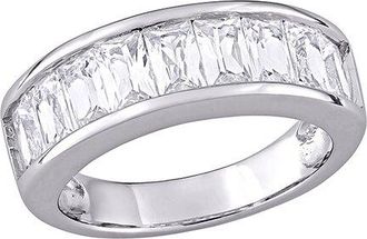 Rina Limor Silver 2.70 Ct. Tw. Lab-Grown Created White Sapphire Semi-Eternity Anniversary Ring