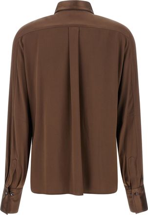 Brunello Cucinelli Silk Satin Blouse - Brown