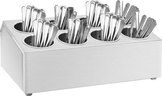 vidaXL Soporte Para Cubiertos 8 Rejillas Acero Inoxidable Rectangular Vidaxl