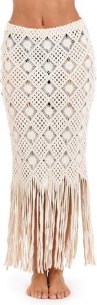 L'agence Marjorie Diamond Crochet Cover-Up Skirt in Natural at Nordstrom Rack, Size X-Large