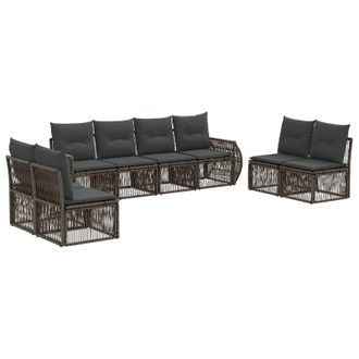 vidaXL Conjunto De Sof&aacute;s De Jard&iacute;n 8 Pcs Gris Y Gris Oscuro Vidaxl