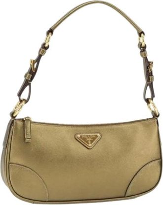 Prada Pre-owned Vintage Schoudertas - Dames - Vintage Schoudertas - Geel - ONE Size - Leer - Vintage