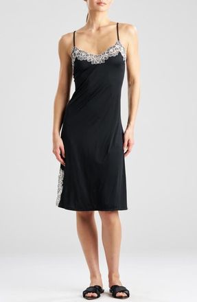 Natori Peony Enchant Nightgown in Black at Nordstrom, Size X-Small