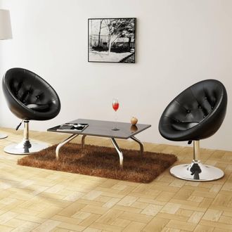 vidaXL Vidaxl - Taburetes De Cocina 2 Unidades Cuero Sint&eacute;tico Negro