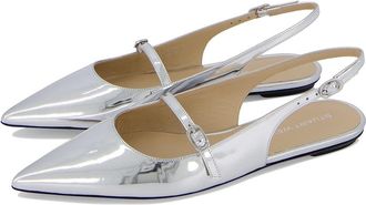 Stuart Weitzman Emilia Mary Jane Womens Shoes Silver : 7.5 N, Leather