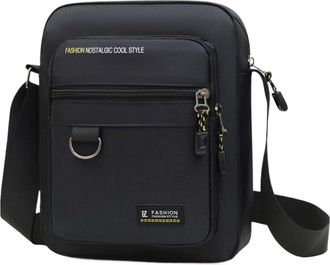 Generic Fashionable casual Compatible For mens crossbody bag, Oxford cloth trendy single shoulder, versatile fabric(BJ152 black)