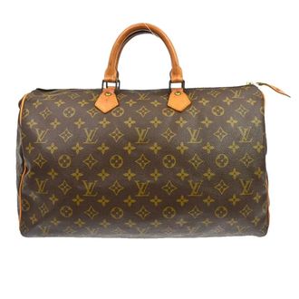 Louis Vuitton Speedy Handbag Monogram Canvas Brown Canvas Handbag (Pre-Owned)