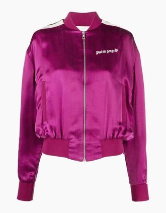 Palm Angels Womens Womens Track Bomber Jacket - Red - Size: 10/8