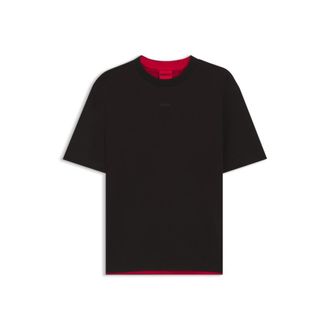 HUGO BOSS Embroidered-logo T-shirt in stretch cotton