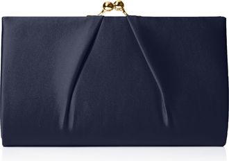 Swankyswans Swanky Swans Womens Mira Satin Classic Frame Bag Clutch Blue (Navy),5.1x12x20.8 cm (W x H x L)
