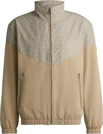 HUGO BOSS Water-Repellent Monogram Jacket Beige