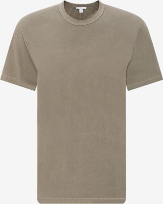 James Perse Rundhals-Kurzarm-T-Shirt aus leichtem Jersey