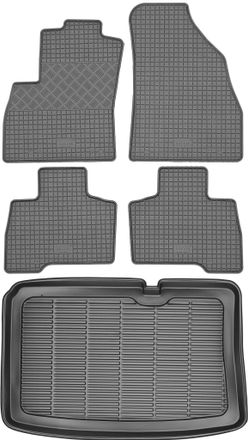 OEM Fiat Fiorino Iii Van De 2008-2018 Set - Alfombrillas De Goma Para Coche + Alfombrilla Para Maletero