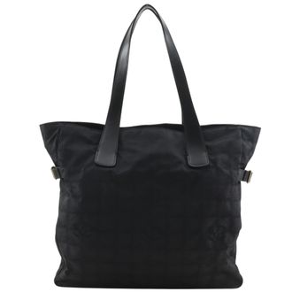 Chanel Black Nylon Canvas Tote Bag (Pre-Owned)