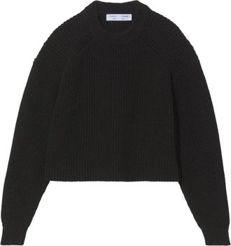 Proenza Schouler Casual trui met opstaande kraag - Dames - Ronde hals truien - Zwart - XL - Katoen - Truien & Vesten