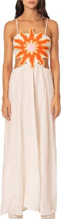 Maaji Coconut Milk Owen Cutout Maxi Dress in Light Beige at Nordstrom, Size Medium