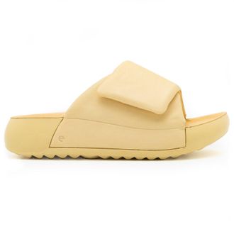 Ecco Ecco Cozmo PF 206683 Full Grain Leather Womens Slides Sandals - Straw - Size:UK 5-5.5