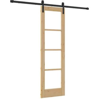 vidaXL Puerta Corredera Orkdal Natural Y Negro 61 X 198,5 Cm Vidaxl