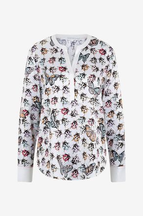 Herzen&rsquo;s Angelegenheit Bluse aus Seide mit Marienk&auml;fer- und Schmetterlingsprint