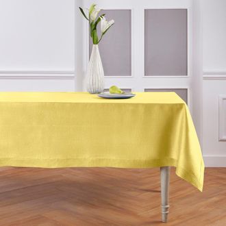 Solino Home Linen Tablecloth for Dining Table, Holiday and Everyday Table Decor - Fete in Sunshine Yellow at Nordstrom, Size X-Small
