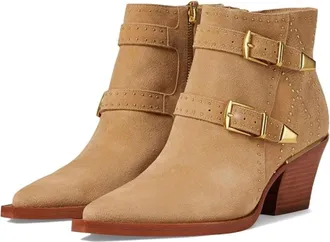Dolce Vita Ronnie Boots Womens Camel Suede Snip Toe Ankle Bootie HTAT1662
