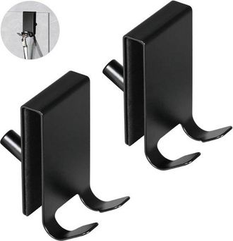 OEM Ganchos Puerta Ducha Cristal, 2 Ganchos Cara Almohadilla Eva, Gancho Acero Inoxidable Toallas, Puertas Ducha Cristal Marco 5-10 Mm Grosor, Negro